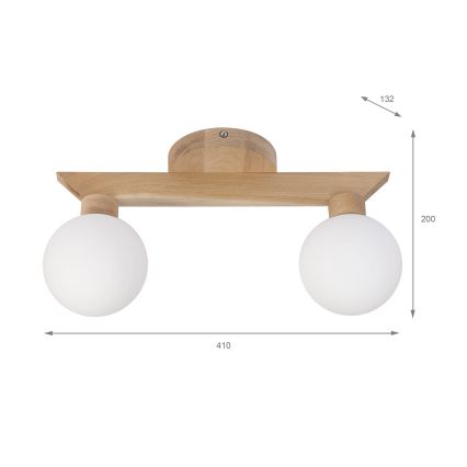 Plafonnier ANTONIO 2xG9/5W/230V chêne/blanc