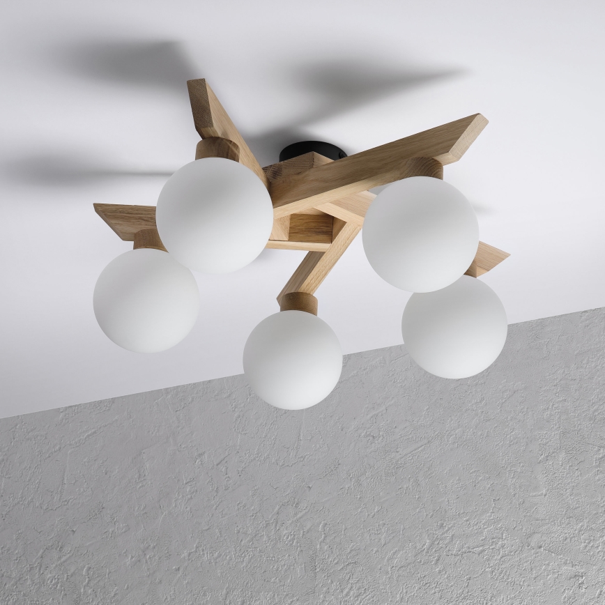 Plafonnier ANTONIO 5xG9/5W/230V chêne/blanc