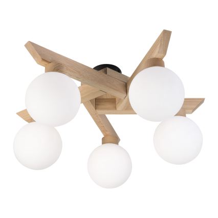 Plafonnier ANTONIO 5xG9/5W/230V chêne/blanc