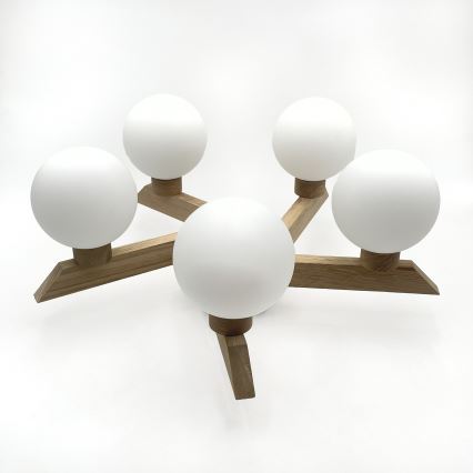 Plafonnier ANTONIO 5xG9/5W/230V chêne/blanc