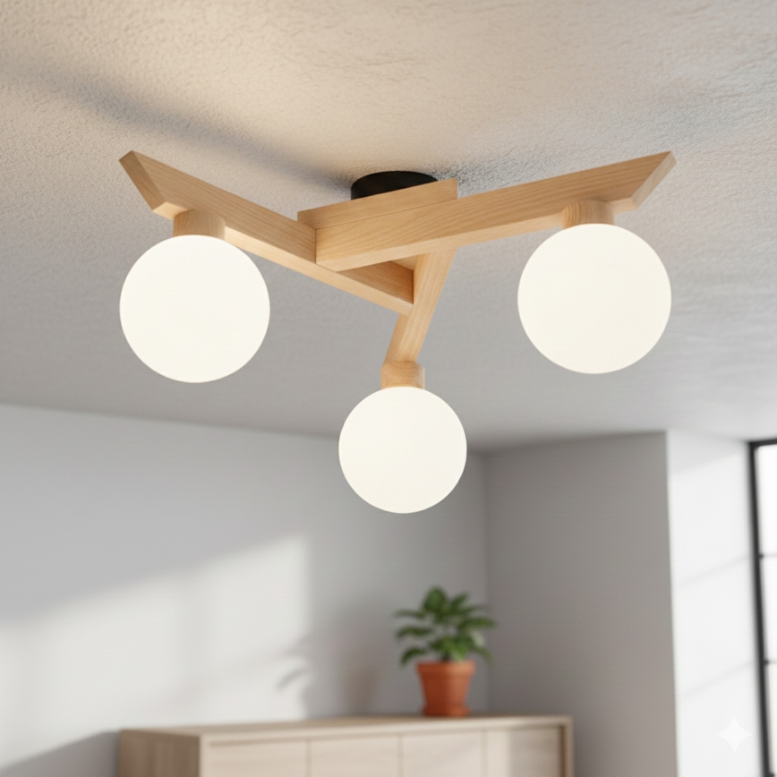 Plafonnier apparent ANTONIO 3xG9/5W/230V chêne/blanc