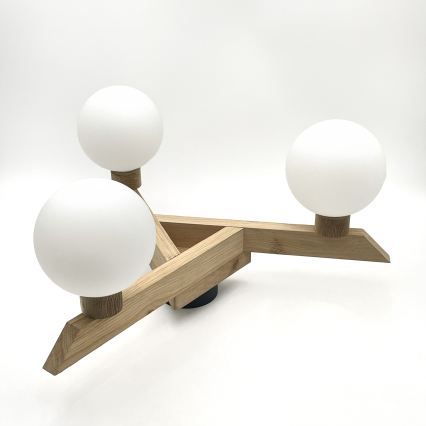 Plafonnier apparent ANTONIO 3xG9/5W/230V chêne/blanc