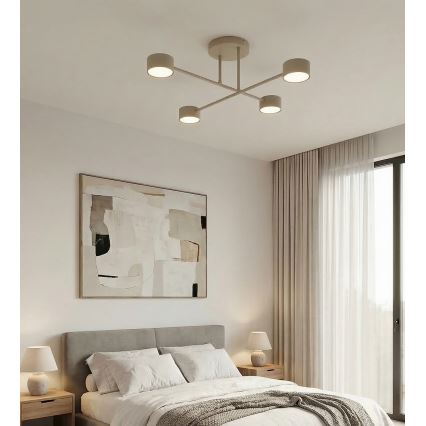 Plafonnier appliqué HALO 4xGX53/12W/230V beige