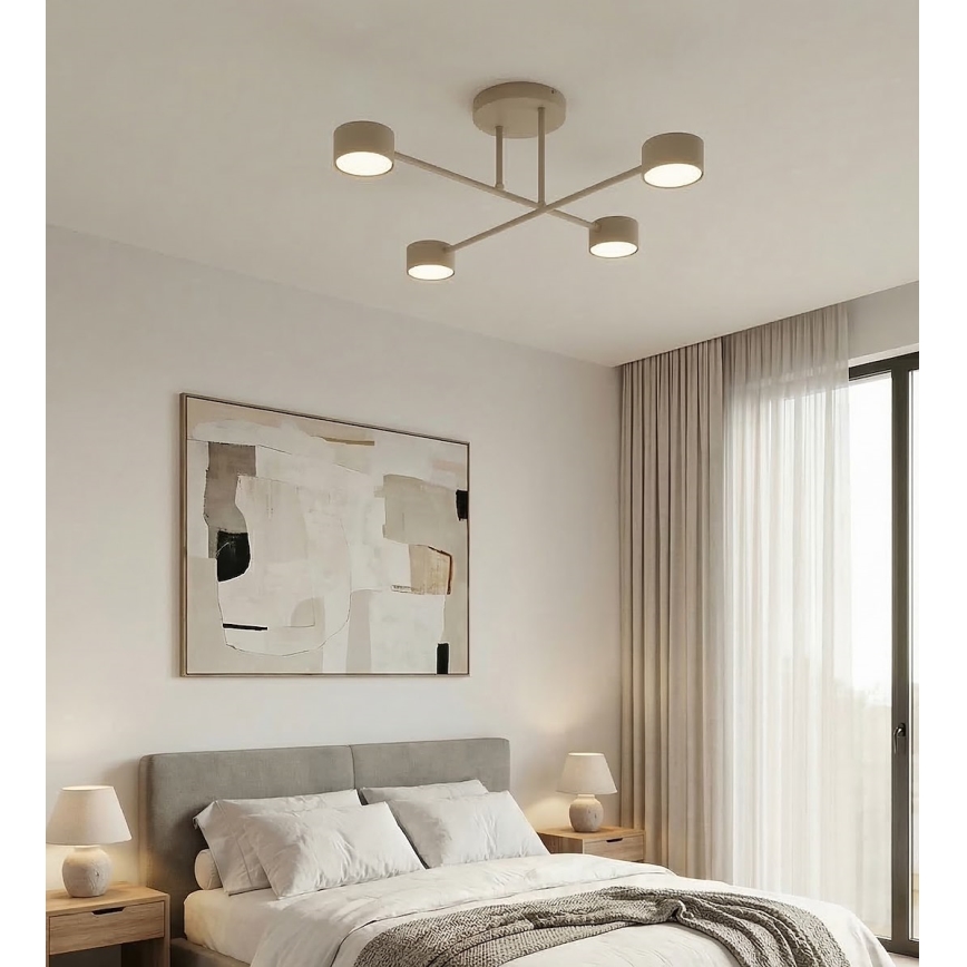 Plafonnier appliqué HALO 4xGX53/12W/230V beige