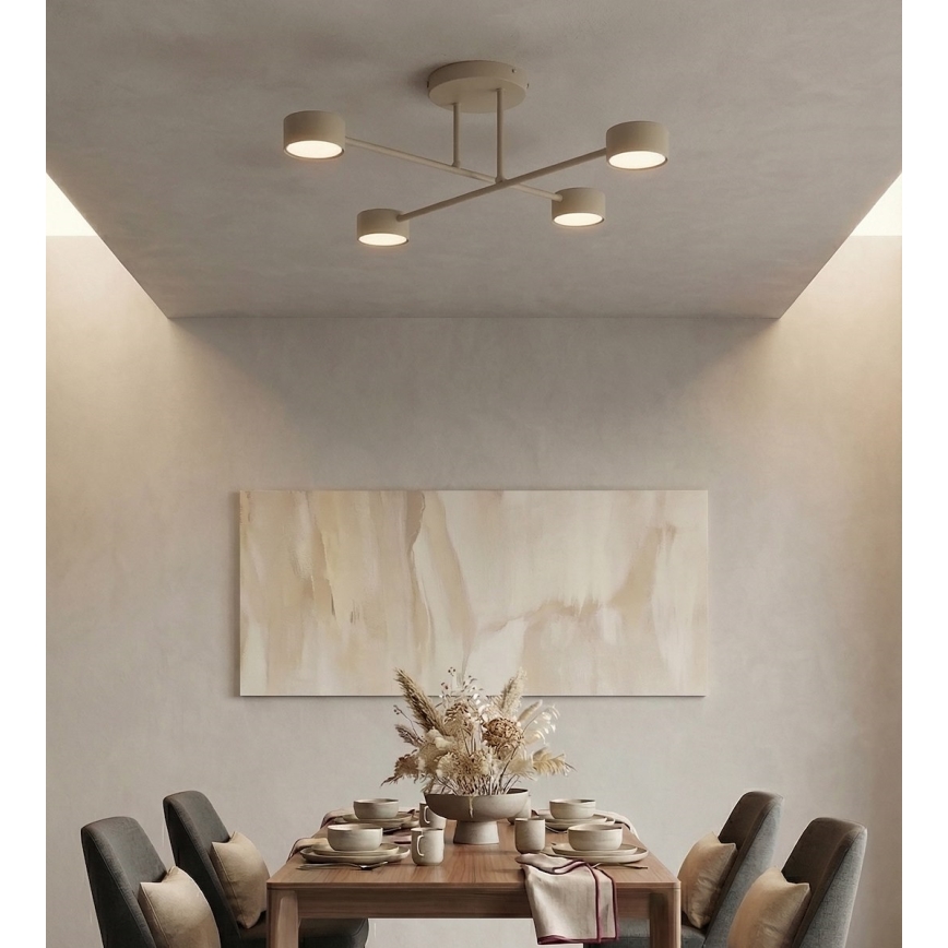 Plafonnier appliqué HALO 4xGX53/12W/230V beige