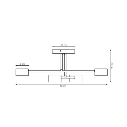 Plafonnier appliqué HALO 4xGX53/12W/230V beige