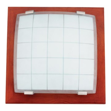 Plafonnier applique murale GEOMETRICA 1xE27/60W/230V hévéa 25x25 cm