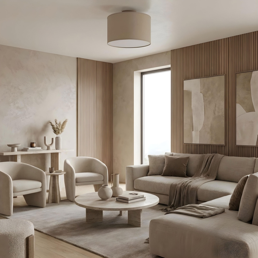 Plafonnier ARDEN 1xE27/15W/230V, diamètre 40 cm, beige