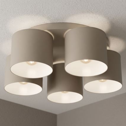 Plafonnier ARDEN 5xE27/15W/230V Ø 44 cm beige