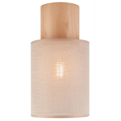 Plafonnier ARI 1xE27/60W/230V d. 16 cm beige hêtre