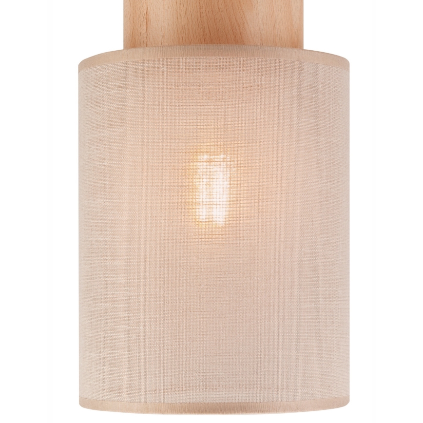 Plafonnier ARI 1xE27/60W/230V d. 16 cm beige hêtre