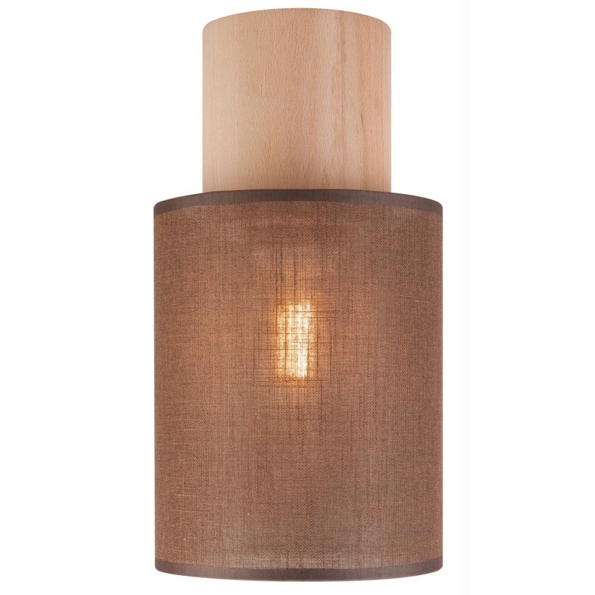 Plafonnier ARI 1xE27/60W/230V d. 16 cm marron hêtre