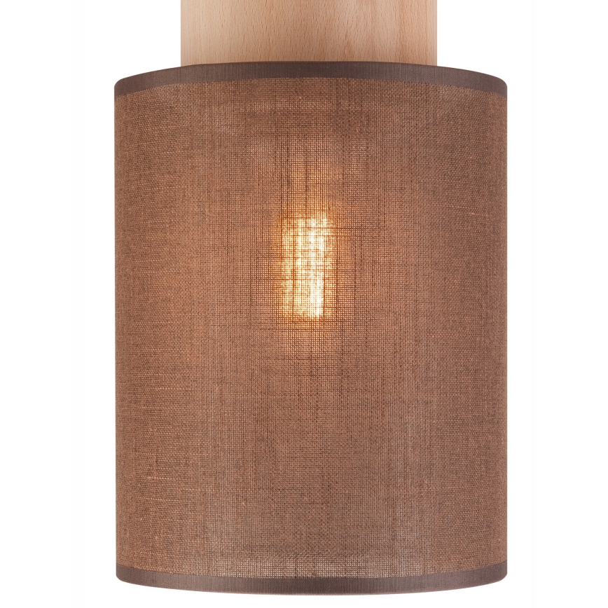Plafonnier ARI 1xE27/60W/230V d. 16 cm marron hêtre