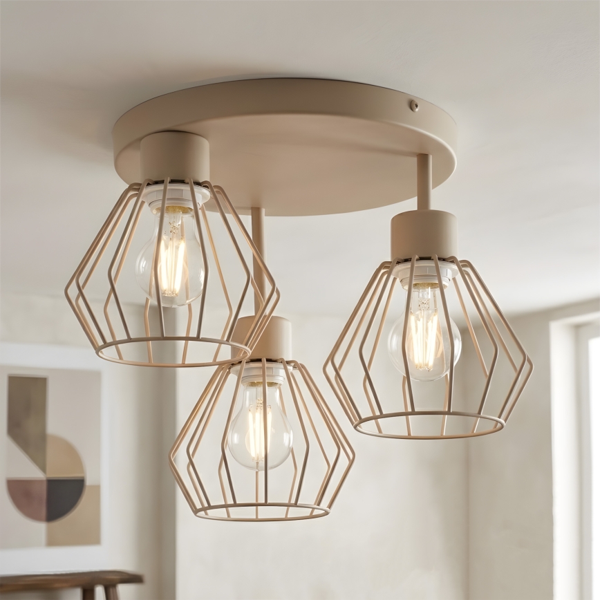 Plafonnier AUDREY 3xE27/15W/230V beige