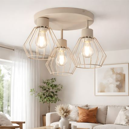 Plafonnier AUDREY 3xE27/60W/230V beige