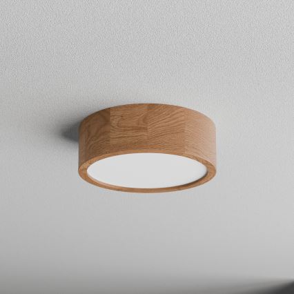 Plafonnier avec détecteur CLEO 2xE27/24W/230V Ø 27,5 cm chêne