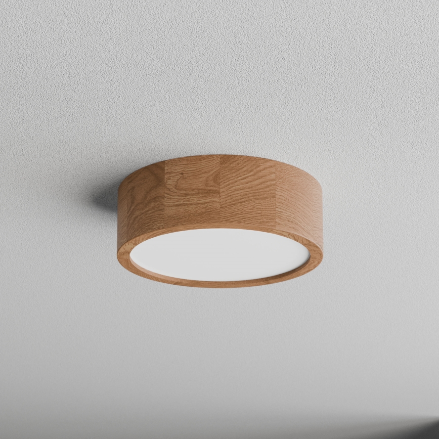 Plafonnier avec détecteur CLEO 2xE27/24W/230V Ø 27,5 cm chêne