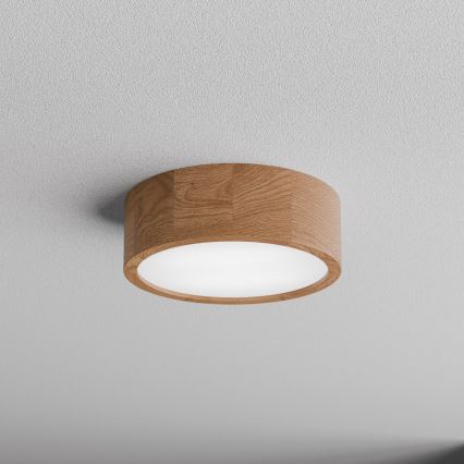 Plafonnier avec détecteur CLEO 2xE27/24W/230V Ø 27,5 cm chêne