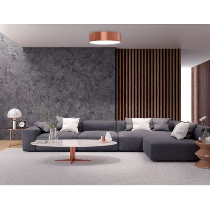 Plafonnier CLEO avec détecteur de mouvement et détecteur crépusculaire, 3xE27/24W/230V, Ø 40 cm, finition cuivrée