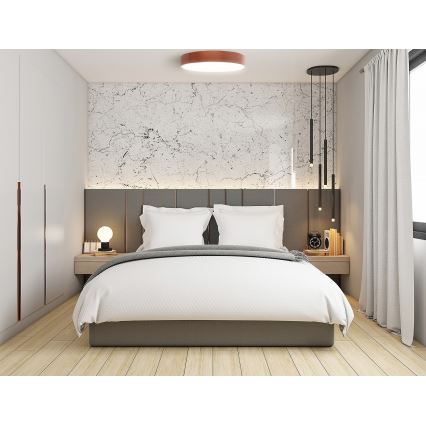 Plafonnier CLEO 6xE27/24W/230V Ø 80 cm, finition cuivrée, avec détecteur de mouvement et capteur crépusculaire