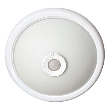 Plafonnier avec détecteur de mouvement et de crépuscule, 2xE27/40W/230V, Ø 30 cm, blanc