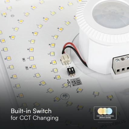 Plafonnier avec détecteur LED/12W/230V 3000/4000/6000K blanc