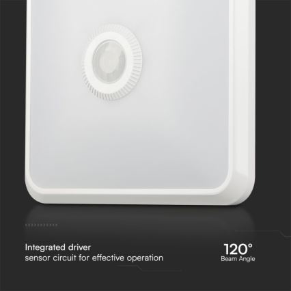 Plafonnier avec détecteur SAMSUNG CHIP LED/12W/230V 3000/4000/6000K blanc