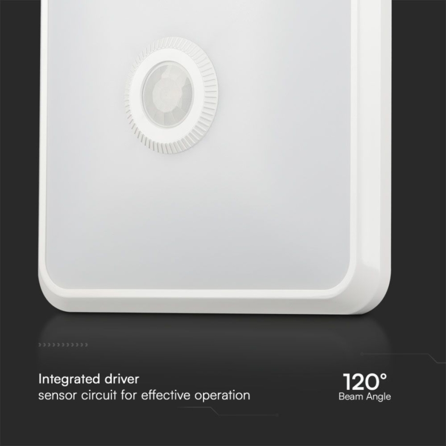 Plafonnier avec détecteur SAMSUNG CHIP LED/12W/230V 3000/4000/6000K blanc