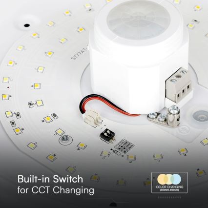 Plafonnier avec détecteur SAMSUNG CHIP LED/12W/230V 3000/4000/6000K d. 29 cm blanc