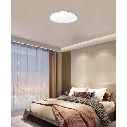 Plafonnier avec détecteur de mouvement et crépusculaire LED/24W/230V 4000K d. 32,5 cm blanc