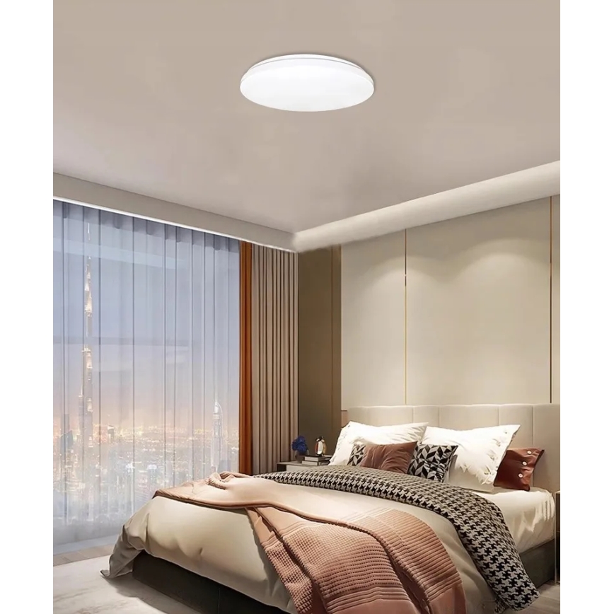Plafonnier avec détecteur de mouvement et crépusculaire LED/24W/230V 4000K d. 32,5 cm blanc