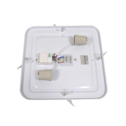 Plafonnier avec détecteur WILTON 2xE27/60W/230V 33x33 cm anthracite