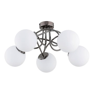 Plafonnier BANKO 5xE14/10W/230V noir chrome brillant