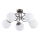 Plafonnier BANKO 5xE14/10W/230V noir chrome brillant