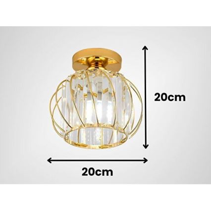 Plafonnier BELLA 1xE27/40W/230V Ø 20 cm doré