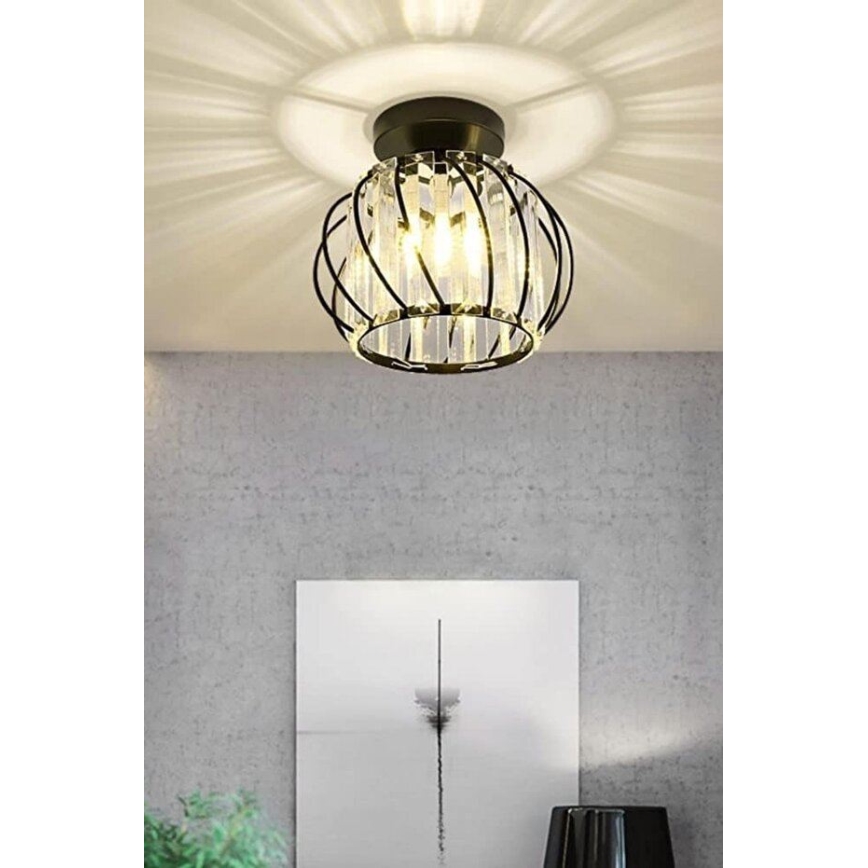 Plafonnier BELLA 1xE27/40W/230V Ø 20 cm noir
