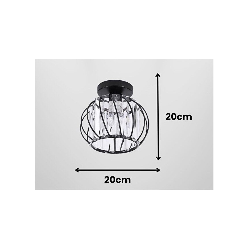 Plafonnier BELLA 1xE27/40W/230V Ø 20 cm noir