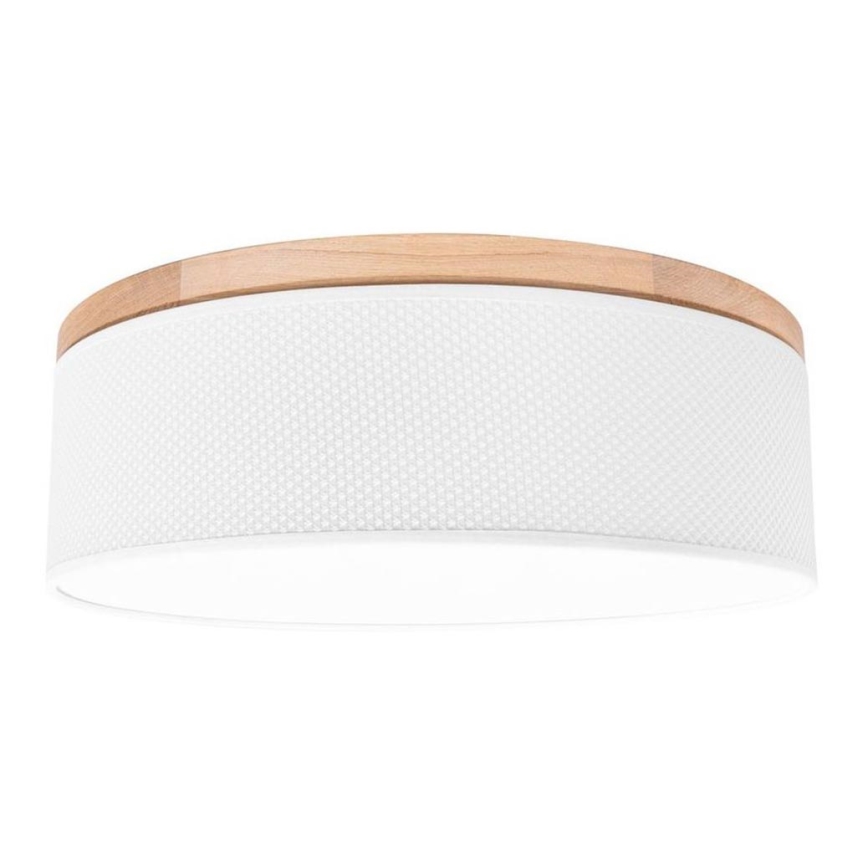 Plafonnier BENITA 2xE27/25W/230V d. 48 cm blanc/chêne
