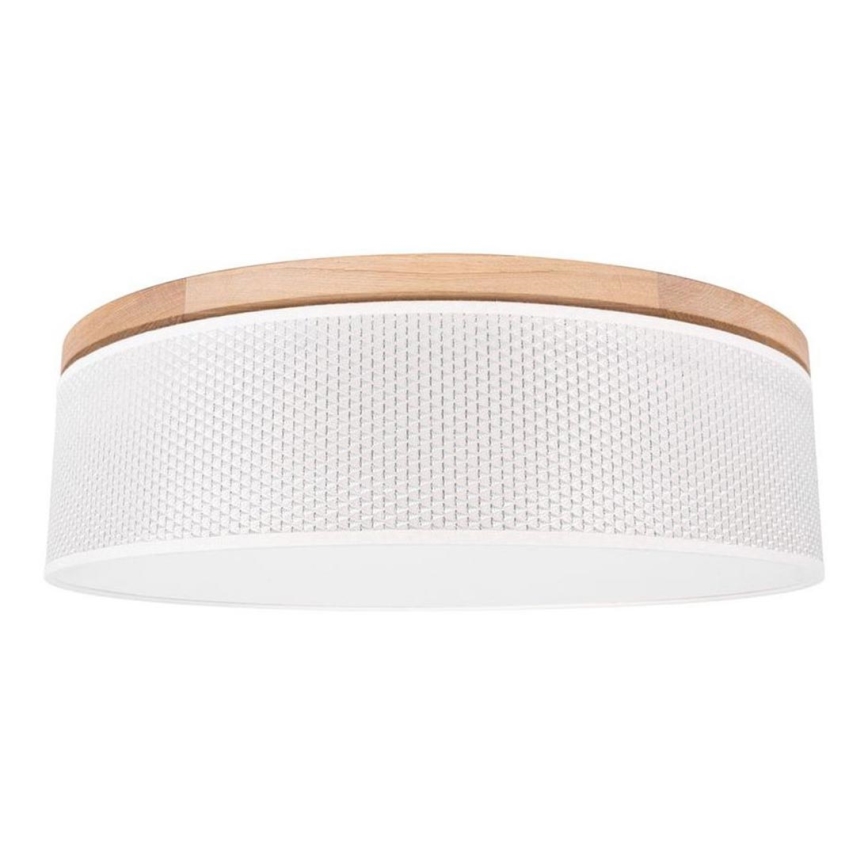 Plafonnier BENITA 4xE27/25W/230V d. 58 cm crème/chêne