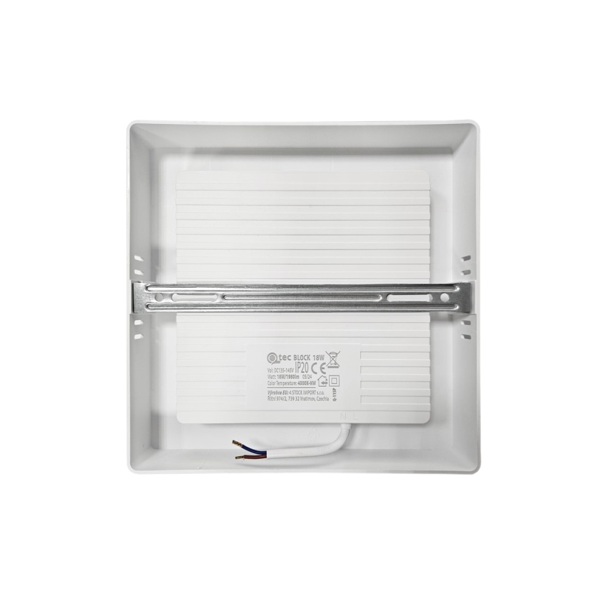 Plafonnier BLOCK LED/18W/230V 4000K 21,4x21,4 cm blanc