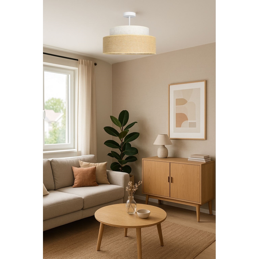 Plafonnier BOHO 1xE27/60W/230V crème/beige