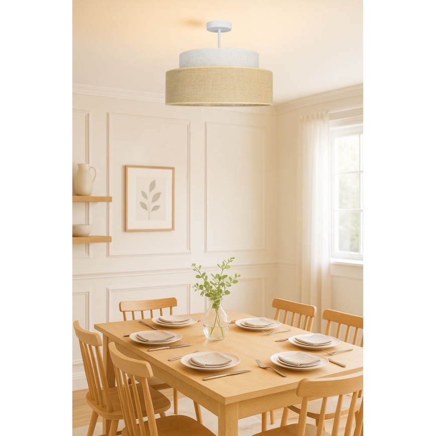 Plafonnier BOHO 1xE27/60W/230V crème/beige