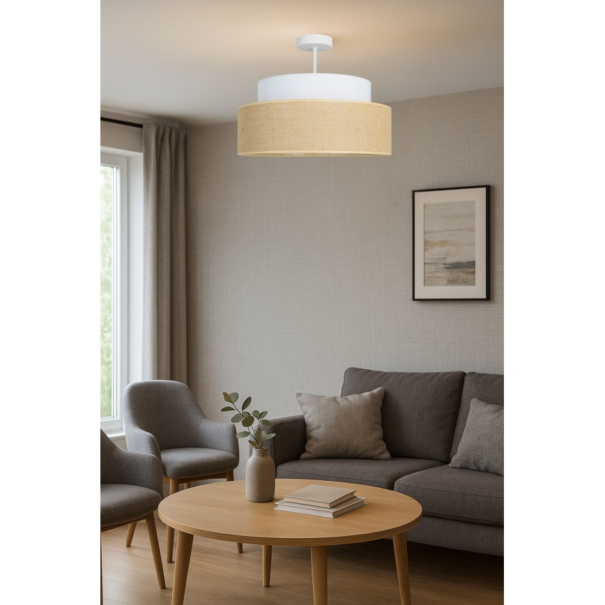 Plafonnier BOHO 1xE27/60W/230V crème/beige