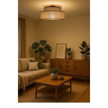Plafonnier BOHO 1xE27/60W/230V d. 40 cm beige