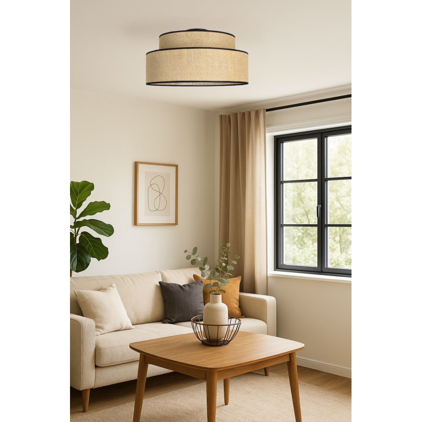 Plafonnier BOHO 1xE27/60W/230V d. 40 cm beige