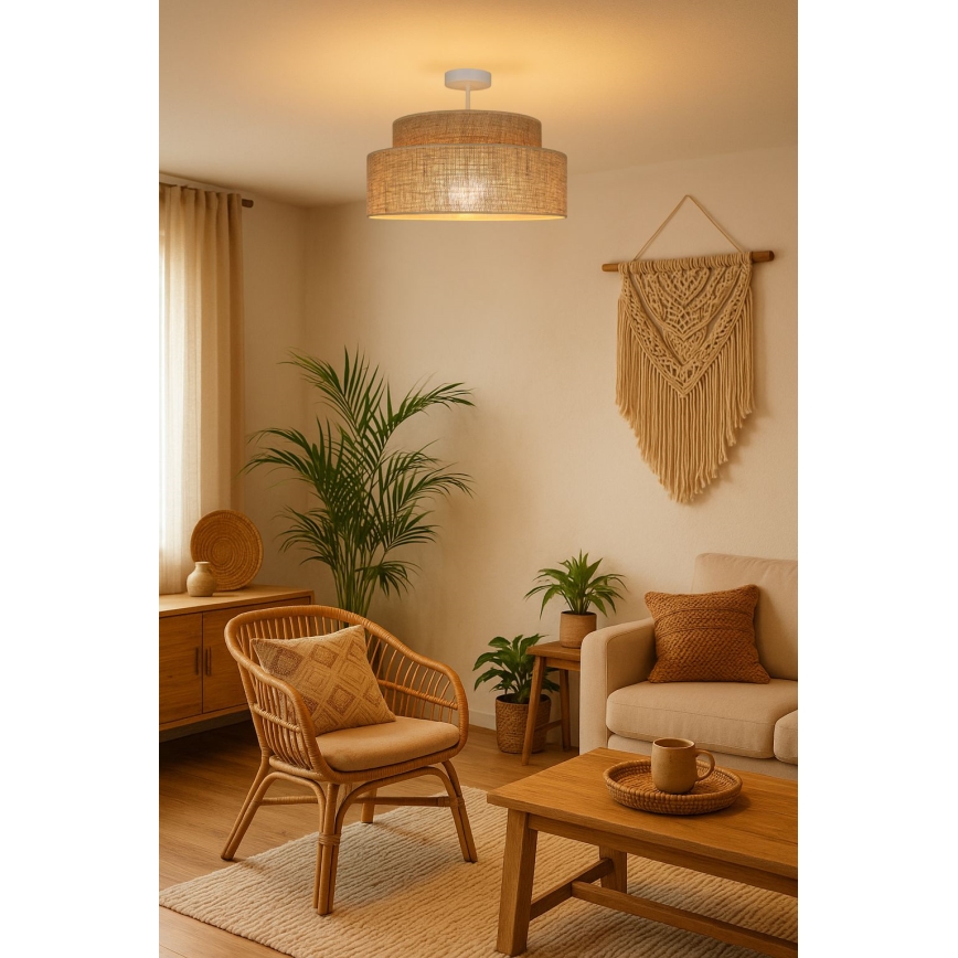 Plafonnier BOHO 1xE27/60W/230V d. 40 cm beige