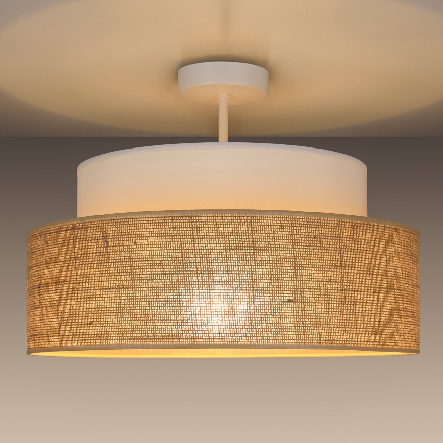Plafonnier BOHO 1xE27/60W/230V d. 40 cm blanc/beige