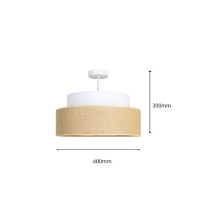 Plafonnier BOHO 1xE27/60W/230V d. 40 cm blanc/beige