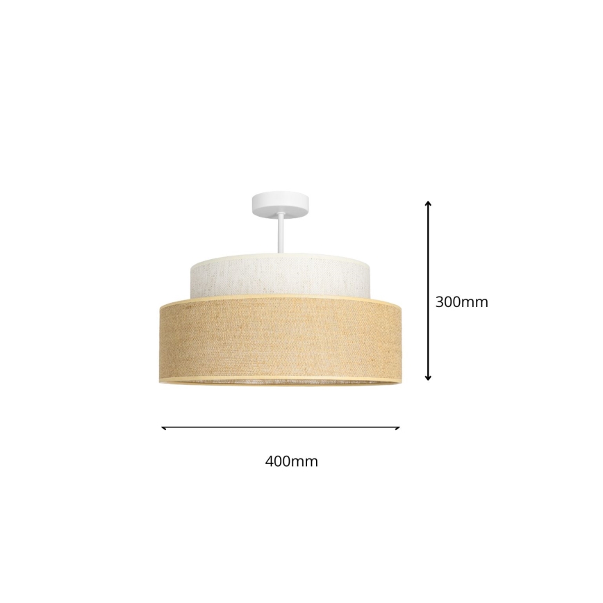 Plafonnier BOHO 1xE27/60W/230V d. 40 cm crème/beige
