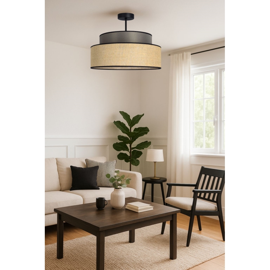 Plafonnier BOHO 1xE27/60W/230V d. 40 cm marron/beige